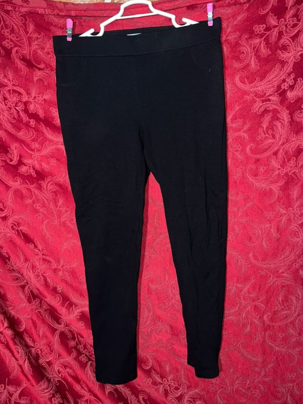 CeCe Black High Waisted Stretch Leggings Pants L